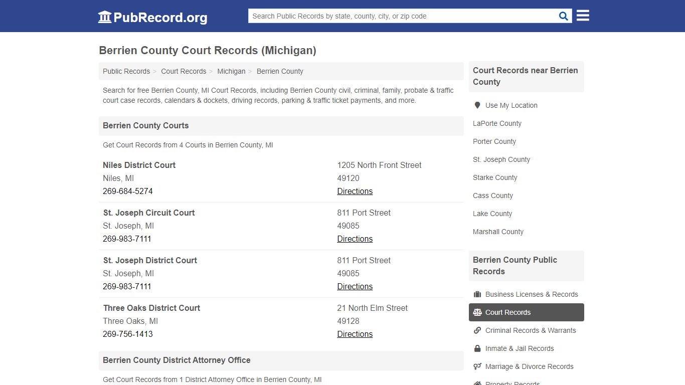 Free Berrien County Court Records (Michigan Court Records)